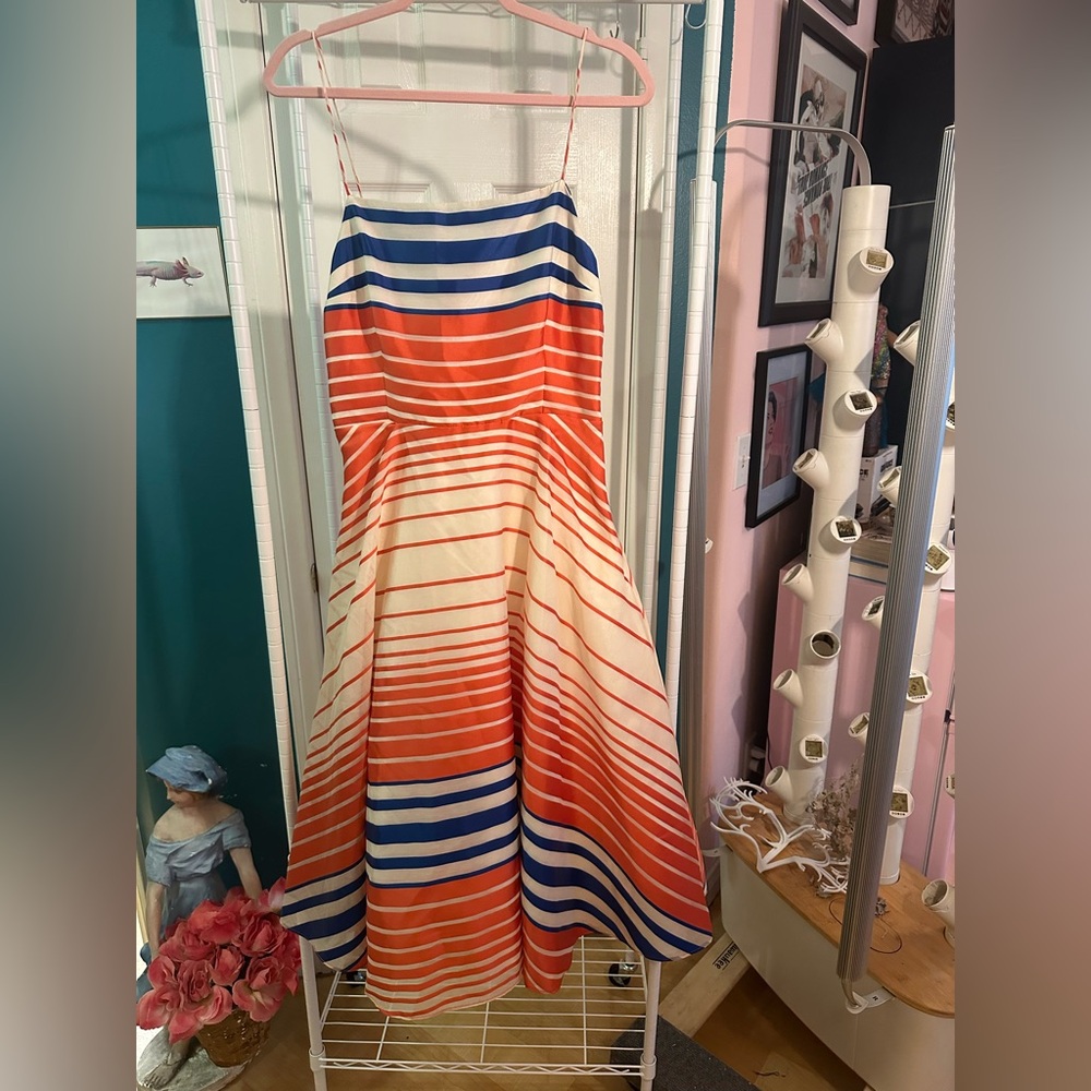 New Tracy Reese Orange / Blue / White Dress